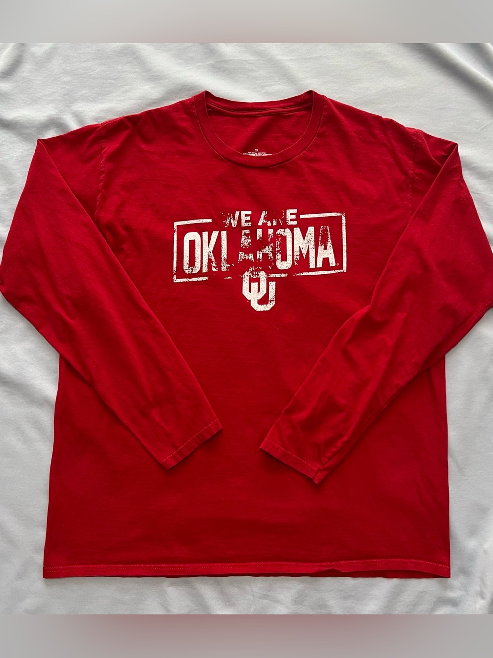 Oklahoma Sooners Long Sleeve Red Crew Tee - Size XL